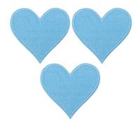 PATIKIL Thermocollant Correctifs, 3 Paquet Coeur Forme Coudre Brodé Correctifs Amour Appliques Embellissements pour Vêtements Vestes Chapeau Sac Dos Réparation Décorations, Ciel Bleu