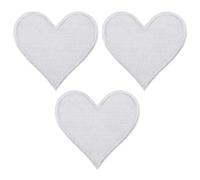 PATIKIL Thermocollant Correctifs, 3 Paquet Coeur Forme Coudre Brodé Correctifs Amour Appliques Embellissements pour Vêtements Vestes Chapeau Sac Dos Réparation Décorations, Blanc
