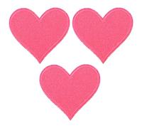 PATIKIL Thermocollant Correctifs, 3 Paquet Coeur Forme Coudre Brodé Correctifs Amour Appliques Embellissements pour Vêtements Vestes Chapeau Sac Dos Réparation Décorations, Rose