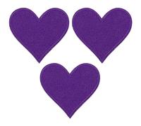 PATIKIL Thermocollant Correctifs, 3 Paquet Coeur Forme Coudre Brodé Correctifs Amour Appliques Embellissements pour Vêtements Vestes Chapeau Sac Dos Réparation, Profond Violet