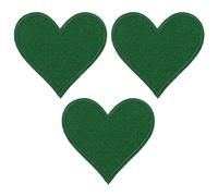 PATIKIL Thermocollant Correctifs, 3 Paquet Coeur Forme Coudre Brodé Correctifs Amour Appliques Embellissements pour Vêtements Vestes Chapeau Sac Dos Réparation Décorations, Vert