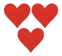 PATIKIL Thermocollant Correctifs, 3 Paquet Coeur Forme Coudre Brodé Correctifs Amour Appliques Embellissements pour Vêtements Vestes Chapeau Sac Dos Réparation Décorations, Rouge