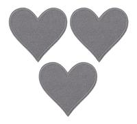 PATIKIL Thermocollant Correctifs, 3 Paquet Coeur Forme Coudre Brodé Correctifs Amour Appliques Embellissements pour Vêtements Vestes Chapeau Sac Dos Réparation Décorations, Gris