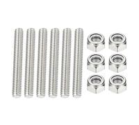 PATIKIL Tige entièrement filetée UNC de 6,35 mm - 20 UNC - Longueur : 5 cm - En acier inoxydable 304 - Pour droitier - Avec écrous pour tuyaux, pinces, cintres, boulons en U - 6 pièces