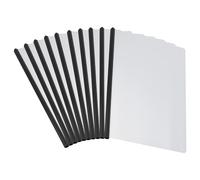 PATIKIL Transparent Rapport Couvercles avec Coulissant Barre, 10 pcs 15mm Coulissante-Poignée Reprise Couverture 135 Feuilles Capacité, A4 Présentation Dossiers pour Fichier, Noir