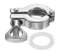 PATIKIL Tri Pince sanitaire à broche unique, pince en acier inoxydable 304 très résistante avec écrou papillon joint en silicone pour virole TC Tube OD 1,9 cm Bride taille 25,4 mm, argent