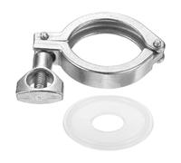 PATIKIL Tri Pince sanitaire à broche unique, pince en acier inoxydable 304 très résistante avec écrou papillon joint en silicone pour virole TC Tube OD 3,3 cm Taille de la bride 50,5 mm, Argent