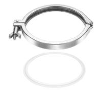 PATIKIL Tri Pince sanitaire à broche unique, très résistante en acier inoxydable 304 avec écrou papillon joint en silicone pour virole TC Tube OD 14 cm Taille de la bride 155 mm, Argent