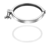 PATIKIL Tri Pince sanitaire à broche unique, très résistante en acier inoxydable 304 avec écrou papillon joint en silicone pour virole TC Tube OD 11,4 cm Taille de la bride 130 mm, Argent