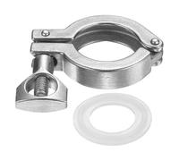 PATIKIL Tri Pince sanitaire à broche unique, très résistante en acier inoxydable 304 avec écrou papillon joint en silicone pour virole TC Tube OD Bride de 1,9 cm Taille 40 mm, Argent