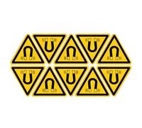 PATIKIL Triangle Beware of the Magnetic Field Lot de 10 panneaux d'avertissement autocollants jaunes avec mots noirs 20 mm pour surface de machine, instrument et équipement