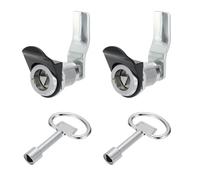 PATIKIL Triangle Cam Serrure, 2 Paquet Chromé Plaqué Tubulaire Armoire Tiroir Serrure 1-1/4" Cylindre Longueur Adapté jusqu'à à 1-1/16" Panneau épais avec grandes clés pour Armoire