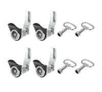 PATIKIL Triangle Serrure à came 1-1/4" Chrome Plaqué 4 Pcs avec Petit Clés | Cabinet Tiroir Serrure 1-1/4" Cylindre Tubular Longueur Adapté jusqu'à 1-1/16" Épais Panneau pour Électrique Cabinet