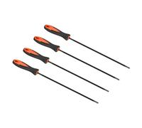 PATIKIL Tronçonneuse Chaîne Affûtage Lime, 4 Paquet 5/32-pouce (4.0 mm) Rond Chaîne Scie Aiguiseur Fichier avec Plastique Poignée pour Tronçonneuse, Rouge Noir