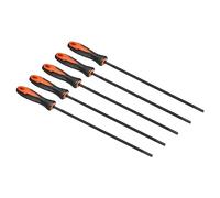 PATIKIL Tronçonneuse Chaîne Affûtage Lime, 5 Paquet 3/16-pouce (4.8 mm) Rond Chaîne Scie Affûteur Lime avec Plastique Poignée pour Tronçonneuse, Noir Rouge