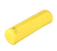 PATIKIL Trousses en Silicone, Pochette Ronde Petite avec Fermeture Éclair Imperméable Esthétique Souple pour Rangement Cosmétique Fournitures D'Étude Biblique pour Journal Voyage, Jaune
