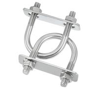 PATIKIL U-bolts ronds, M8x33mm U-bolt à courbure ronde en acier inoxydable 304 avec plaque d'écrou et rondelle pour bateau, remorque, camping, voilier, lot de 2