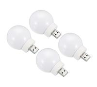 PATIKIL USB Prise Nuit Lampe, 4 Lot 1W Portable LED Lampe Mini LED Ampoule pour Maison décoratifs Lire Dormir Camping, Froid Blanc/Chaud Blanc