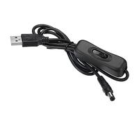 PATIKIL USB vers DC Extension Câble avec ON/Off Interrupteur, Homme Rallonge Cordons Alimentation Adaptateur Support Contrôleur pour Ventilateurs LED Bandes, Noir