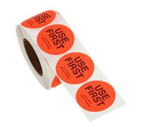 PATIKIL Use First autocollants 1.5 Pouce, 500 Pièces Étiquettes de Contrôle des Stocks de Services Alimentaires pour Entrepôt de Cuisine de Restaurant, Rouge Fluorescent