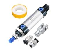 PATIKIL Vérin Pneumatique 25mm Diamètre, 75mm de Course, MAL16 à Simple Tige Double Effet avec 1 Connecteur en Y, 2 Raccords Rapides, 1 Ruban Adhésif pour Équipement Automatique, Argenté