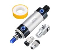 PATIKIL Vérin Pneumatique 40mm Diamètre, Course de 75mm, MAL16 Simple Tige Double Effet avec 1 Connecteur en Y, 2 Raccords Rapides, 1 Ruban Adhésif pour Équipement Automatique, Argent