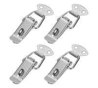 PATIKIL Verrou à bascule à ressort en acier de 2,8 pouces, 4 pièces Loquets à cliquet avec trou pour boîte, coffre, caisse, coffret à outils, armoire, ton argent