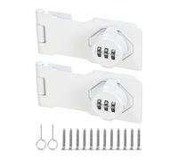 PATIKIL Verrou de Loquet de Mot de Passe de Cabinet de 4,5 Pouces, 2 Pièces 3 Chiffres 180 Degrés Verrou de Combinaison de Sécurité de Porte de Grange pour Tiroirs Armoires, Blanc