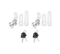 PATIKIL Verrou de meuble à came de 1/8 pouce à clé identique argent | 2 serrures de remplacement de cylindre de Verrou de came de 2 paquets pour tiroir de VR