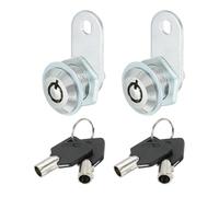 PATIKIL Verrou de Meuble avec Clé, 2 Pcs 5/8" (16mm) Cylindre de Verrou de Came à Clé en Alliage de Zinc Chromé Serrures de Tiroir à Came Tubulaire Clé Amovible Tiroir