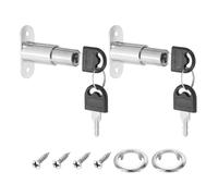 PATIKIL Verrou Poussoir, 2 Pcs 32mm (1-1/4 Pouce) Longueur du Cylindre 3/4" Diamètre du Cylindre en Alliage de Zinc Finition Chromée Serrure de Tiroir de Bureau ifférente