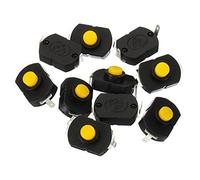 PATIKIL Verrouillage Appuyer Bouton Interrupteur, 10 Pcs KAN-23 Bent Broche avec Trou On/Off Autoblocage DC 30V 1A Micro Interrupteur pour Lampe Poche Lumière Mur Prise, Noir