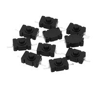 PATIKIL Verrouillage Pousseter Bouton Interrupteur, 10 Pcs KAN-28 Aiguille Broche Marche/Arrêt Autoblocage 250V 1.5A Micro Interrupteur pour Lampe Poche Lumière Mur Prise, Noir