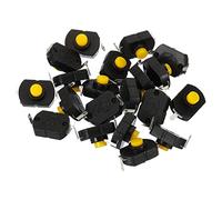 PATIKIL Verrouillage Pousseter Bouton Interrupteur, 20 Pièces KAN-23 Bent Broche avec Trou Marche/Arrêt Autoblocage DC 30V 1A Micro Interrupteur pour Poche Lumière Mur Prise, Noir