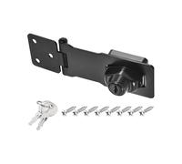 PATIKIL Verrous à Cadenas à Clé, Verrou à Cadenas à Bouton Tournant de 4 Pouces en Métal pour Armoire Petite Porte, Clés Différentes, Noir