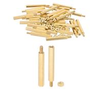 PATIKIL Vis à entretoise M3X32mm+6mm, 60 pièces, kit assorti de vis à entretoise hexagonale mâle-femelle en laiton pour carte de circuit imprimé d'ordinateur, couleur dorée