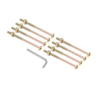 PATIKIL Vis À Lit Superposé M6 x 110mm, 8 Pièces Ensemble Hex Drive Socket Cap Barrel Boulons Écrou Assortiment Avec 1 Clé Pour Meuble Lit, Couleur Zinc