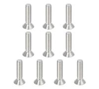 PATIKIL Vis à tête cylindrique à six pans creux plate 3/8-16 x 1-1/2", 10 Pack Boulons fraisés plats à six pans creux en acier inoxydable 304 18-8 Grade 6.8