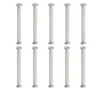 PATIKIL Vis Chicago Hexagonales, 10 Ensembles Vis de Fixation M6 x 80 mm Écrous de Boulon à Tête Hexagonale pour Scrapbooking, Ceinture, Album Photo, Réparation de Meubles, Argenté