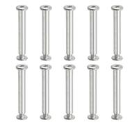 PATIKIL Vis Chicago Hexagonales, 20 Ensembles Vis de Fixation M6 x 50 mm Écrous de Boulon à Tête Hexagonale pour Scrapbooking, Ceinture, Album Photo, Réparation de Meubles, Argenté