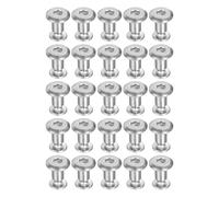 PATIKIL Vis Chicago M2x3mm À Embout Hexagonal 3x4mm, 20Pcs Vis À Tête Hexagonale Métrique En Acier Inoxydable Pour Réparation De Meubles, Ceinture En Cuir, Album, Argent