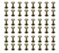 PATIKIL Vis Chicago M4x12mm, 50 Ensembles de Vis à Tête Fendue en Laiton pour Reliure de Ceinture en Cuir, Albums Photo, Couleur Bronze