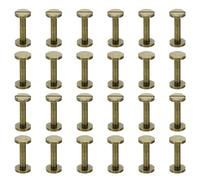 PATIKIL Vis Chicago M4x18mm, 25 Ensembles de Vis à Tête Fendue en Laiton pour Reliure de Ceinture en Cuir, Albums Photo, Couleur Bronze