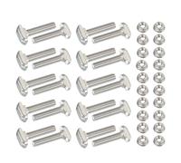 PATIKIL Vis de fente en T M6 x 30 mm, 20 ensembles de boulons à tête de marteau à encastrer avec écrous hexagonaux à bride et vis coulissante pour profilé en aluminium de série 30, argent