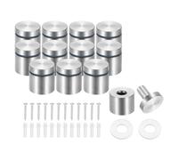 PATIKIL Vis De Fixation 25x25mm, 12 Pack Acier Inoxydable Support Mural Pour Montage De Panneaux Publicitaires Clou Pour Cadre Acrylique, Argenté