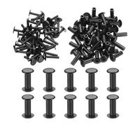 PATIKIL Vis De Fixation En Plastique M5x15mm, 50 Ensembles Vis De Fixation En Plastique Chicago Rivet À Presser Pour Albums Photos Et Livres De Cuir, Noir