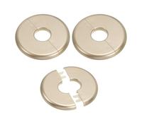 PATIKIL Wall Split Flange 0.93"/23.5mm, 3Pcs ABS Round Self-Adhesive Escutcheon Plate Cover Buckle Pour Water Pipe Faucet Decoration, Gold