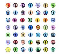 PATIKIL Yeux de Dragon 10 mm, 100PCS Œil en Verre Artificielles Ronds Animaux, Yeux de Securite Amigurumi Cabochon pour Fabrication de Poupées en Argile Artisanat DIY Bijoux, Multicolore