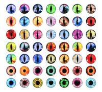 PATIKIL Yeux de Dragon 100PCS, 16mm Œil en Verre Artificielles Ronds Animaux, Yeux de Securite Amigurumi Cabochon pour Fabrication de Poupées en Argile Artisanat DIY Bijoux, Multicolore