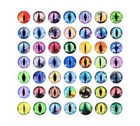 PATIKIL Yeux de Dragon 12 mm, 100PCS Œil en Verre Artificielles Ronds Animaux, Yeux de Securite Amigurumi Cabochon pour Fabrication de Poupées en Argile Artisanat DIY Bijoux, Multicolore